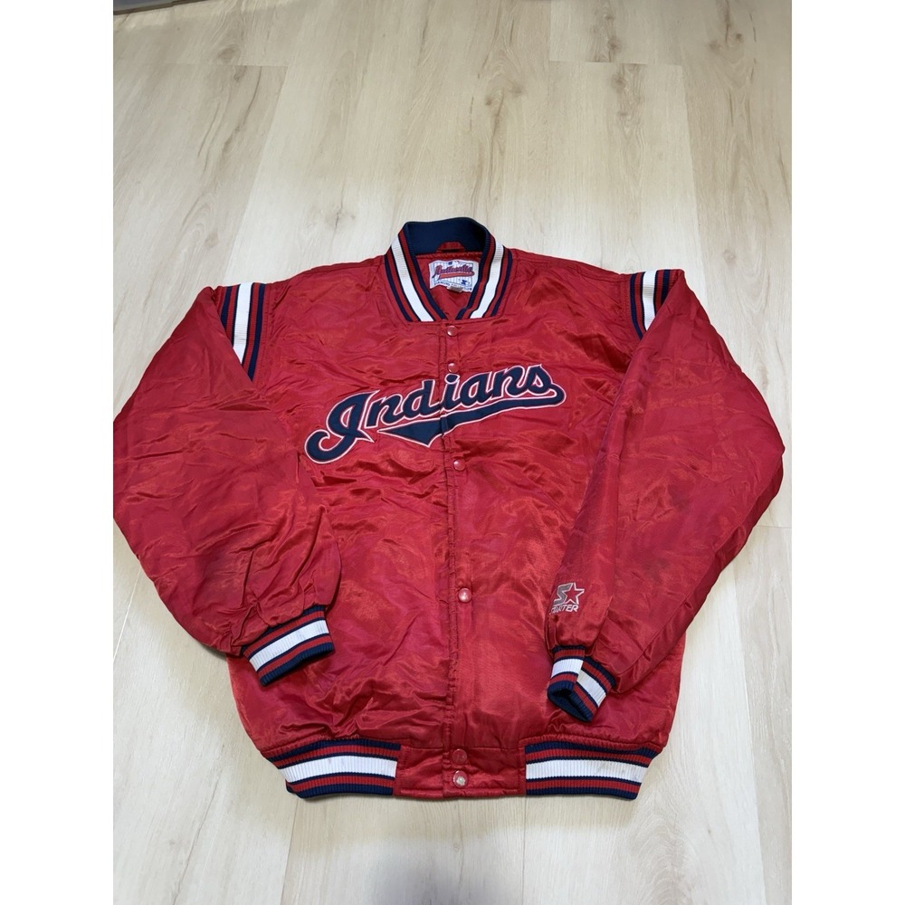 Vintage MLB Cleveland Indians Starter Diamond Collection Jacket Men's XL Red
